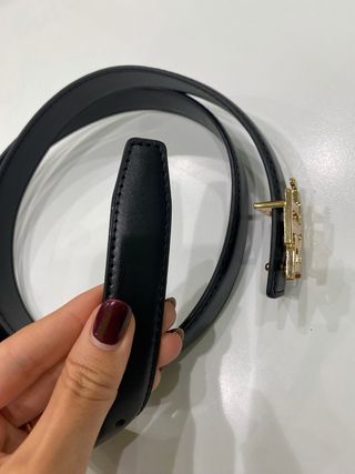 Cintura Ralph Lauren Nera con Logo Oro