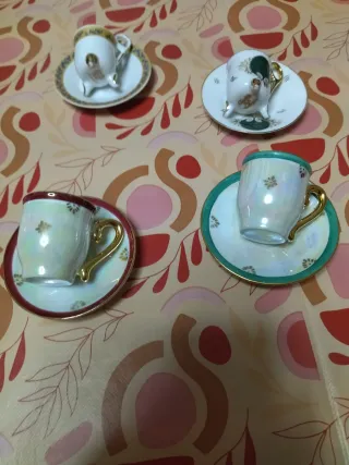 Set 4 Tazzine Caffè con Piattini