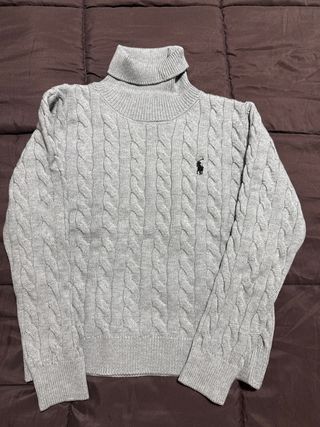 Jersey Polo Ralph Lauren cuello alto gris