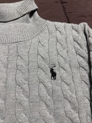 Jersey Polo Ralph Lauren cuello alto gris