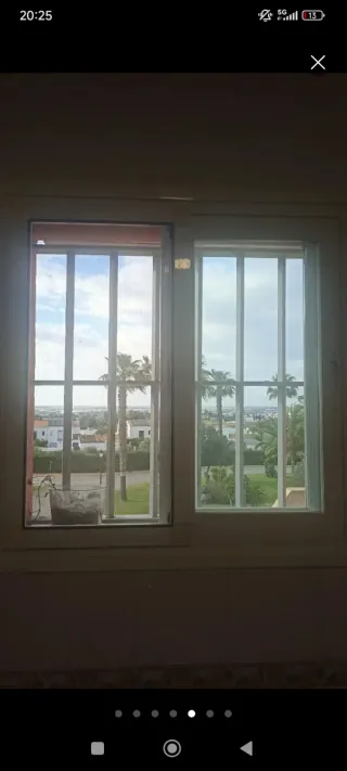 Ventana Climalit con mosquitera. Aluminio