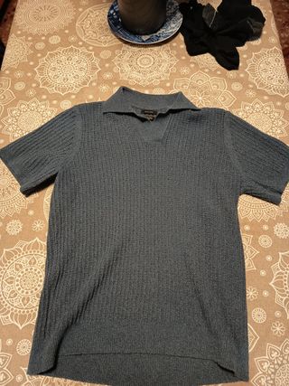 Polo Massimo Dutti Punto Azul Talla M