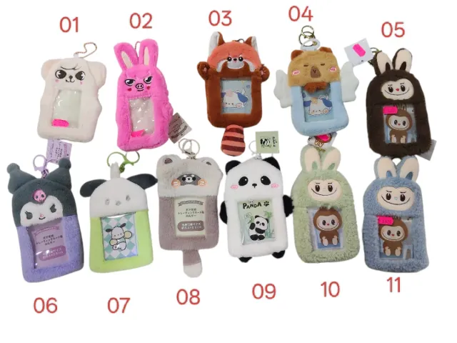 Tarjeteros de peluche k-pop,animal,labubu,sanrio,
