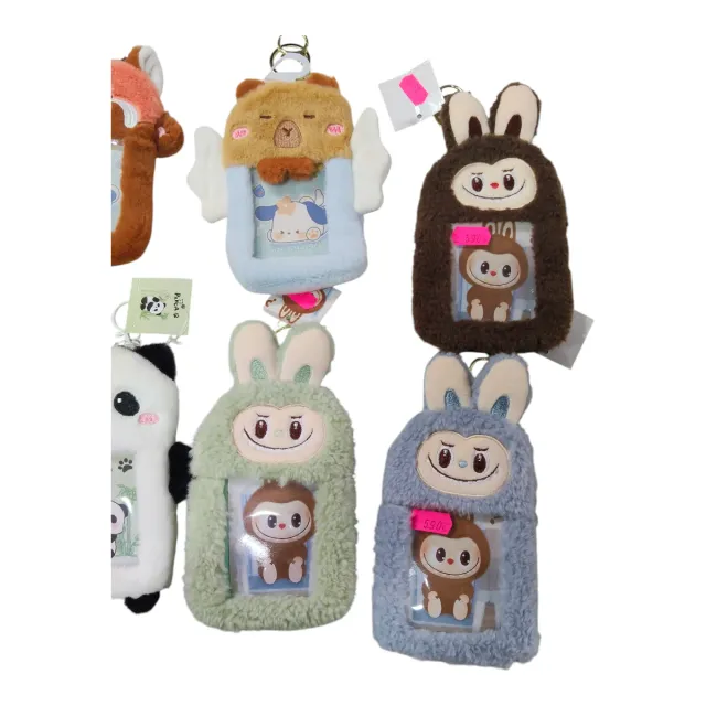 Tarjeteros de peluche k-pop,animal,labubu,sanrio,