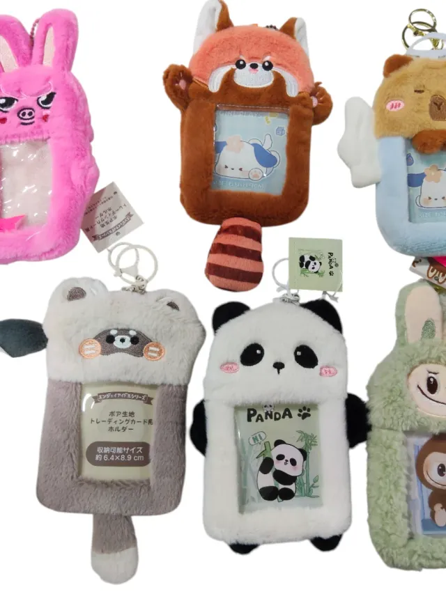 Tarjeteros de peluche k-pop,animal,labubu,sanrio,