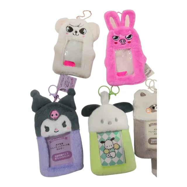 Tarjeteros de peluche k-pop,animal,labubu,sanrio,