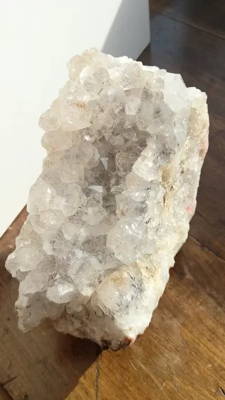 Cluster Quarzo Rutilato+Fumè con Tormalina