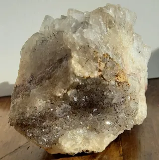 Cluster Quarzo Rutilato+Fumè con Tormalina