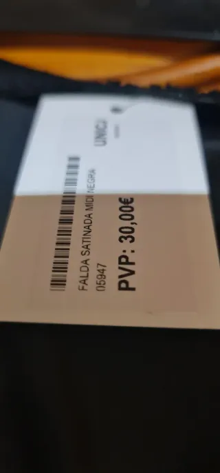 Falda midi satinada Bonaire T.U Negra