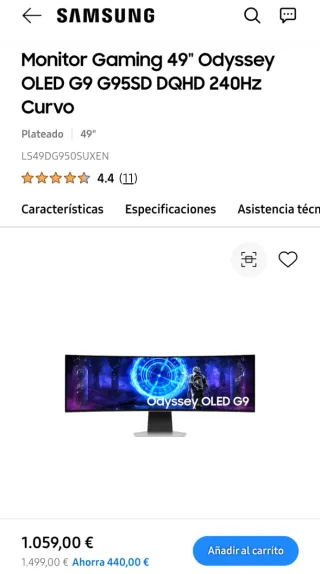 Monitor Samsung Odyssey OLED G9 49 DQHD