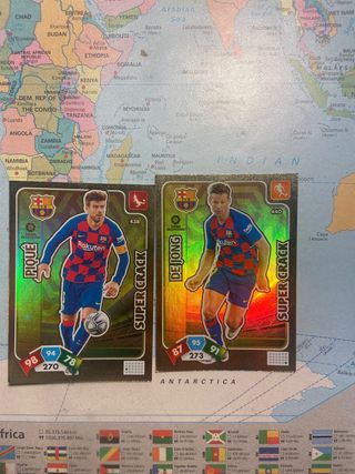 Cromos fútbol Piqué y De Jong - Super Crack