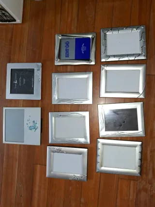 Lote de 9 Marcos de Fotos Plateados