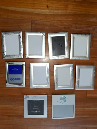 Lote de 9 Marcos de Fotos Plateados