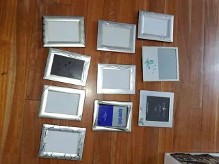 Lote de 9 Marcos de Fotos Plateados