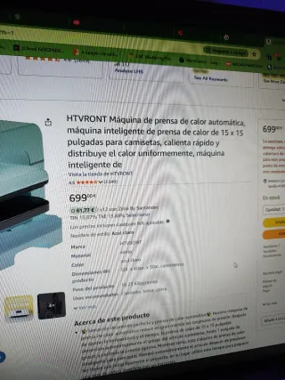 Prensa de Calor HTVRONT Automática Blanca