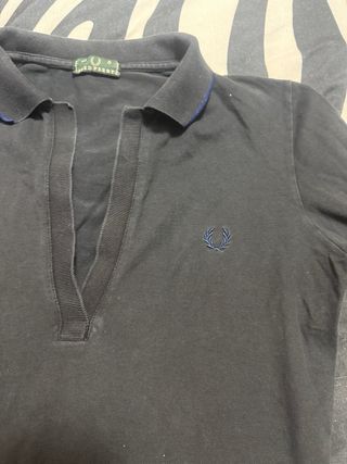Polo Fred Perry Manga Larga Negro vintage