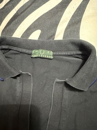 Polo Fred Perry Manga Larga Negro vintage