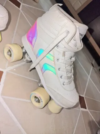 Patines Oxelo blancos con brillo talla 38