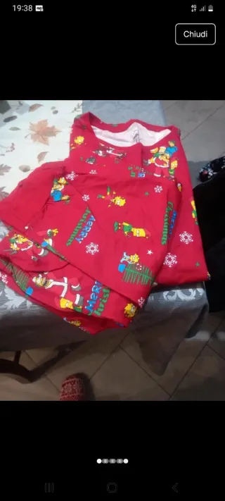 Pigiama Natale Simpsons Rosso