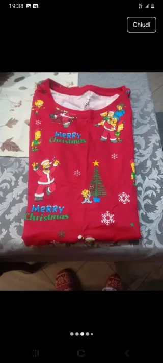 Pigiama Natale Simpsons Rosso