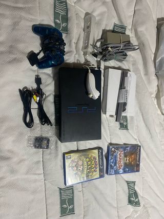 Pack PS2 Negro y Azul con Juegos
