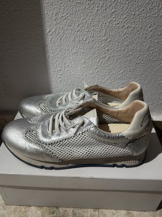 Zapatillas Hispanitas Plata/Blanco Talla 38