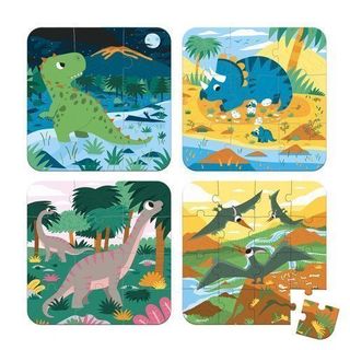Puzzle infantil Janod. 4 puzzles de dinosaurios