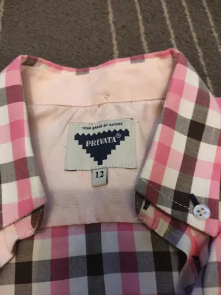 Camisa cuadros rosa T.12