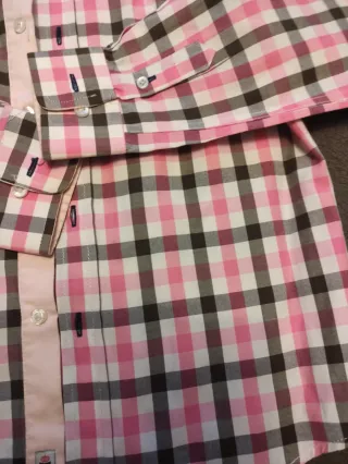 Camisa cuadros rosa T.12