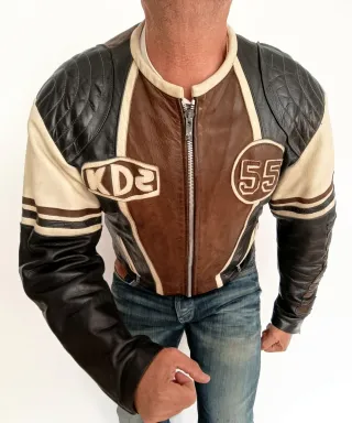 Motera cuero auténtico Kudsak L Medidas indicadas