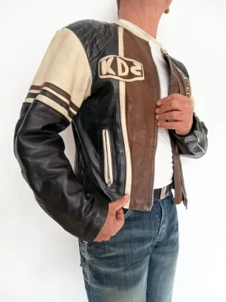 Motera cuero auténtico Kudsak L Medidas indicadas