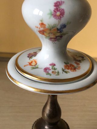 Candeliere vintage porcellana e ottone