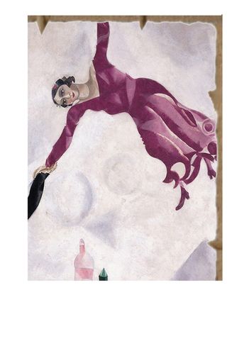 Chagall La Passeggiata Stampa su MDF cm 30x45