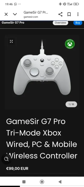 Mando Gamesir G7 Pro Tri-Mode Blanco Nuevo