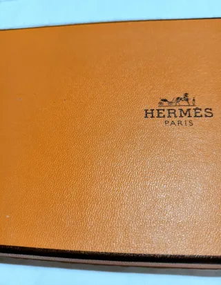 Corbata Hermès Seda Azul y Dorado