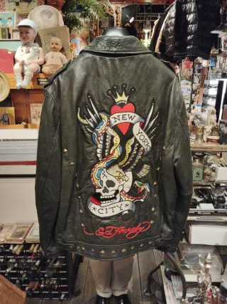 Chaqueta Cuero Avirex Christian Audegier Ed Hardy