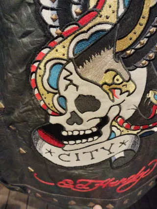 Chaqueta Cuero Avirex Christian Audegier Ed Hardy