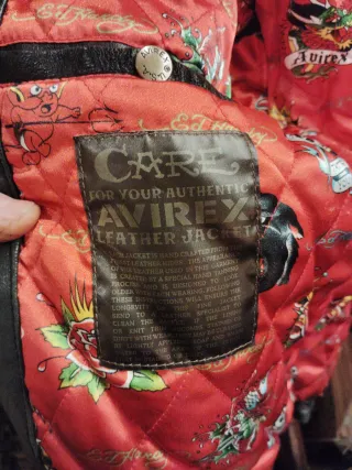 Chaqueta Cuero Avirex Christian Audegier Ed Hardy