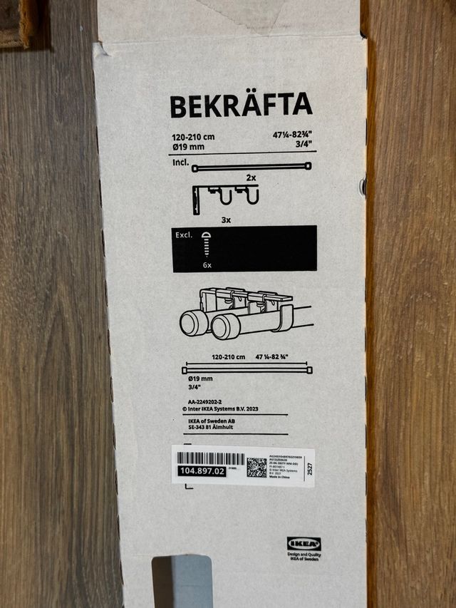 Barra per tende BEKRAFTA IKEA 120-210 cm
