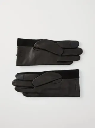 Guantes de cuero Calvin Klein negros
