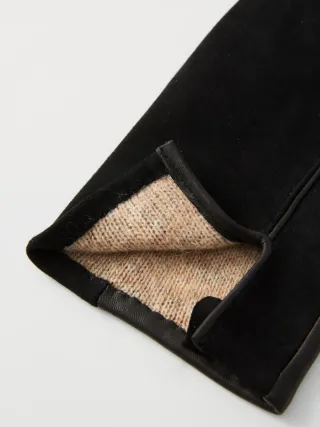 Guantes de cuero Calvin Klein negros