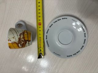 Juego 5 Tazas Café Porcelana Mundo