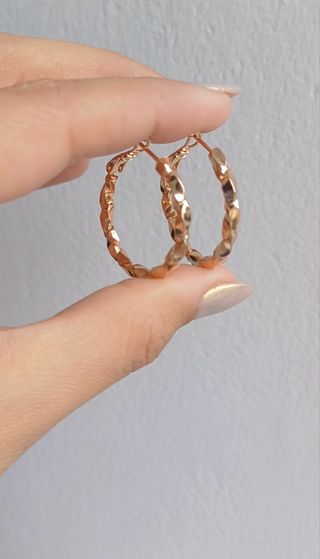 Pendientes Aro Dorados Trenzados