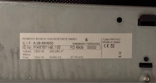 Placa Inducción Bosch HMII30C para recambios