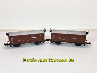 Escala N - 2 vagones techo/paredes correderas DB