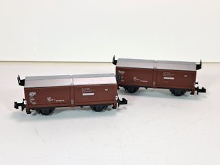 Escala N - 2 vagones techo/paredes correderas DB