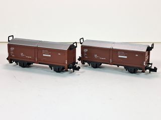 Escala N - 2 vagones techo/paredes correderas DB