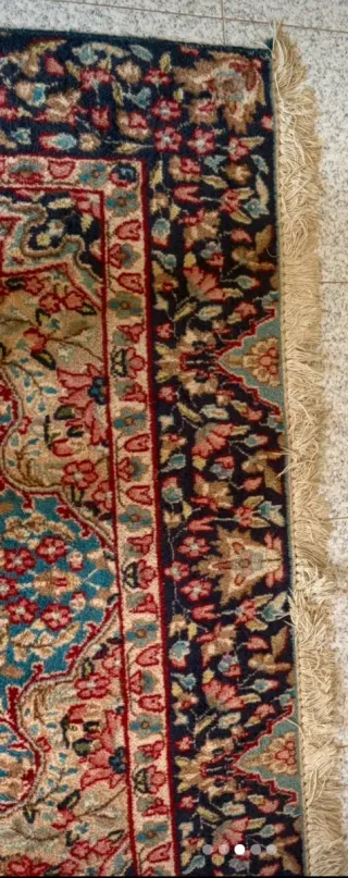 Tappeto Persiano Kirman - Lana Blu e Rosso