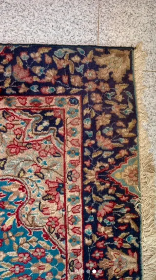 Tappeto Persiano Kirman - Lana Blu e Rosso