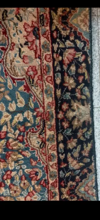 Tappeto Persiano Kirman - Lana Blu e Rosso